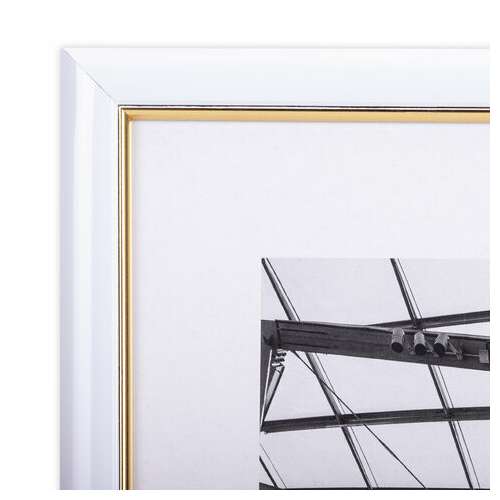  Рамка 21х30 см небьющаяся, багет 14,6 мм, пластик, brauberg "original line", белая/золото, 391236 | Рамки для дипломов, сертификатов, грамот, фотографий