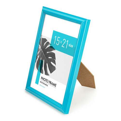  Рамка 15х21 см небьющаяся, багет 17,5 мм, пластик, brauberg "colorful", голубая, 391237 | Рамки для дипломов, сертификатов, грамот, фотографий