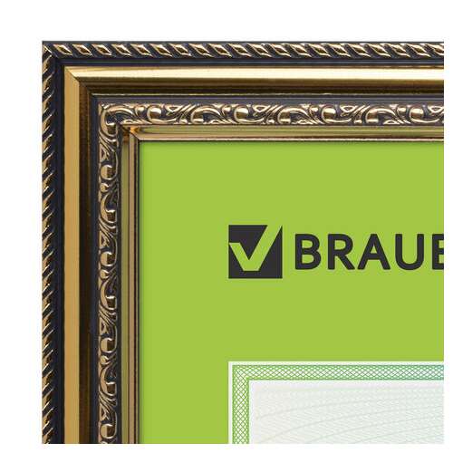  Рамка 21х30 см, пластик, багет 30 мм, brauberg "hit4", золото, стекло, 391000 | Рамки для дипломов, сертификатов, грамот, фотографий
