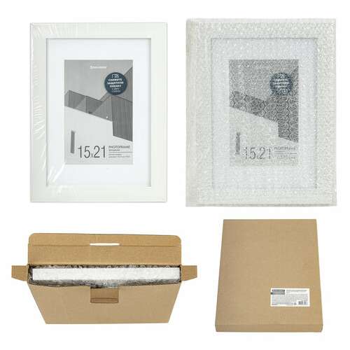  Рамка 15х21 см с паспарту 10х15 см небьющаяся, багет 20 мм пластик, brauberg "new age", белая, 391274 | Рамки для дипломов, сертификатов, грамот, фотографий