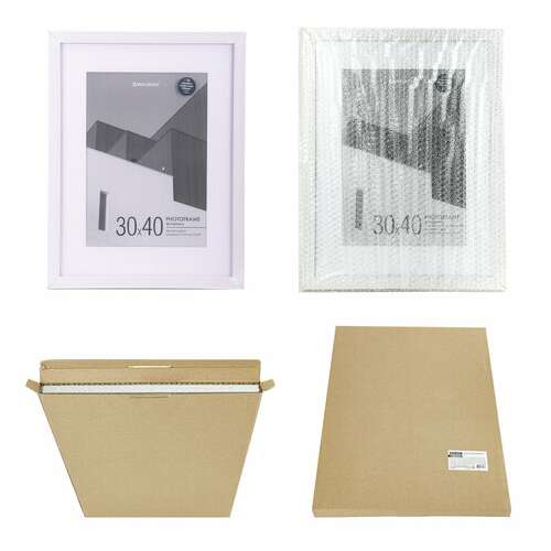  Рамка 30х40 см с паспарту 21х30 см небьющаяся, багет 20 мм, пластик, brauberg "new age", белая, 391278 | Рамки для дипломов, сертификатов, грамот, фотографий