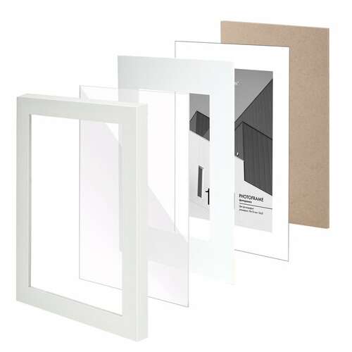  Рамка 15х21 см с паспарту 10х15 см небьющаяся, багет 20 мм пластик, brauberg "new age", белая, 391274 | Рамки для дипломов, сертификатов, грамот, фотографий
