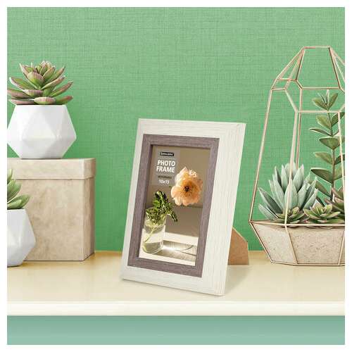  Рамка 10х15 см небьющаяся, багет 30 мм, пластик, brauberg "lambert", слоновая кость/капучино, 391249 | Рамки для дипломов, сертификатов, грамот, фотографий