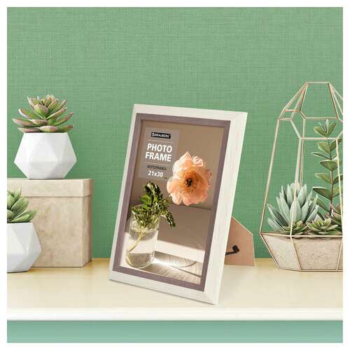  Рамка 21х30 см небьющаяся, багет 30 мм, пластик, brauberg "lambert", слоновая кость/капучино, 391251 | Рамки для дипломов, сертификатов, грамот, фотографий