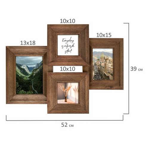 Рамка из мангового дерева brauberg loft quad, фото разного размера, стекло, 52х39 см, 391283  Рамка из мангового дерева brauberg loft quad, фото разного размера, стекло, 52х39 см, 391283 | Рамки для дипломов, сертификатов, грамот, фотографий