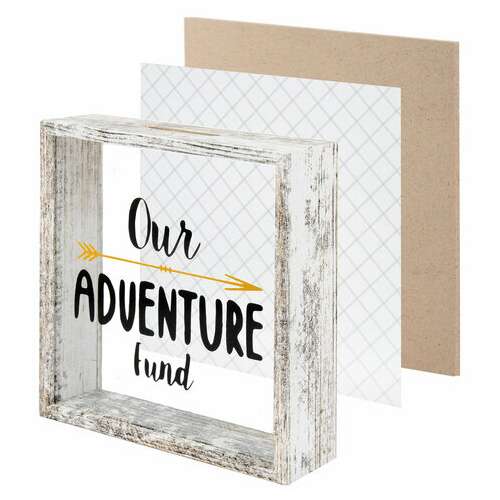  Рамка-копилка 14х14 см для фото 13,5х13,5 см, стекло, мдф, brauberg "adventure", 391257 | Рамки для дипломов, сертификатов, грамот, фотографий