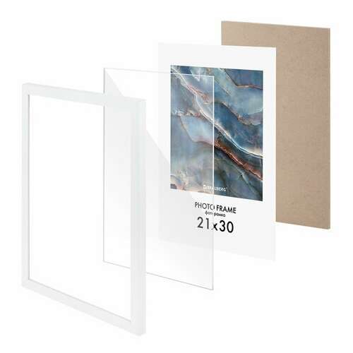  Рамка 21х30 см небьющаяся, комплект 4 шт., багет 16 мм, мдф, brauberg "basic", белая, 391258 | Рамки для дипломов, сертификатов, грамот, фотографий