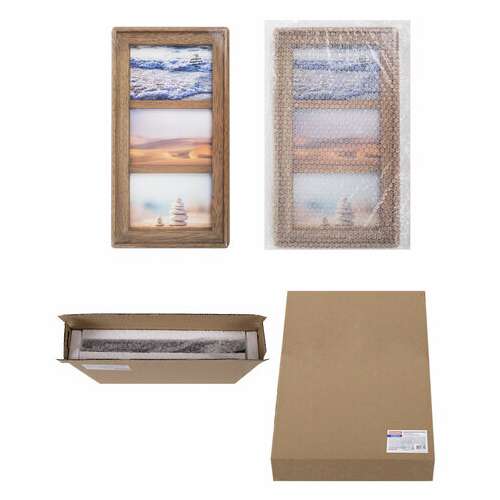 Рамка из мангового дерева brauberg loft trinity, 3 фото 10х15 см, стекло, 20х35,5 см, 391282  Рамка из мангового дерева brauberg loft trinity, 3 фото 10х15 см, стекло, 20х35,5 см, 391282 | Рамки для дипломов, сертификатов, грамот, фотографий