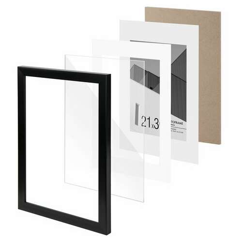  Рамка 21х30 см с паспарту 15х21 см небьющаяся, багет 20 мм, пластик, brauberg "new age", черная, 391275 | Рамки для дипломов, сертификатов, грамот, фотографий