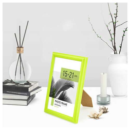 Рамка 15х21 см небьющаяся, багет 17,5 мм, пластик, brauberg "colorful", салатовая, 391243 | Рамки для дипломов, сертификатов, грамот, фотографий