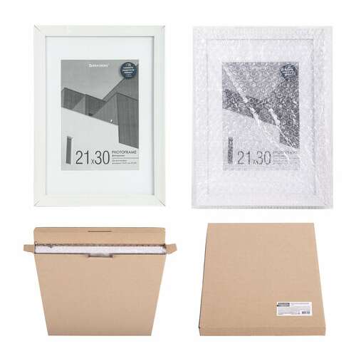  Рамка 21х30 см с паспарту 15х21 см небьющаяся, багет 20 мм пластик, brauberg "new age", белая, 391276 | Рамки для дипломов, сертификатов, грамот, фотографий