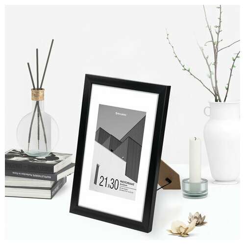  Рамка 21х30 см с паспарту 15х21 см небьющаяся, багет 20 мм, пластик, brauberg "new age", черная, 391275 | Рамки для дипломов, сертификатов, грамот, фотографий