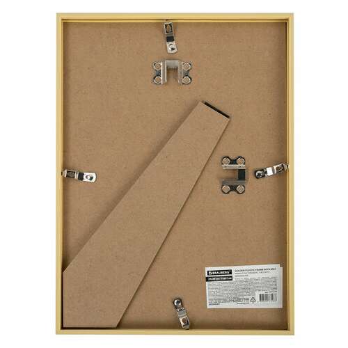 Рамка 21х30 см с паспарту 15х21 см небьющаяся, багет 5 мм, пластик, brauberg "smart", золотистая, 391279 | Рамки для дипломов, сертификатов, грамот, фотографий