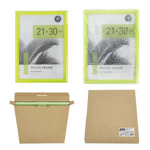  Рамка 21х30 см небьющаяся, багет 17,5 мм, пластик, brauberg "colorful", салатовая, 391244 | Рамки для дипломов, сертификатов, грамот, фотографий