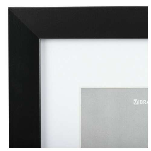  Рамка 15х21 см с паспарту 10х15 см небьющаяся, багет 20 мм, пластик, brauberg "new age", черная, 391273 | Рамки для дипломов, сертификатов, грамот, фотографий