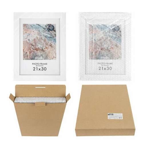  Рамка 21х30 см небьющаяся, комплект 3 шт., багет 29 мм, мдф, brauberg "basic", белая, 391260 | Рамки для дипломов, сертификатов, грамот, фотографий