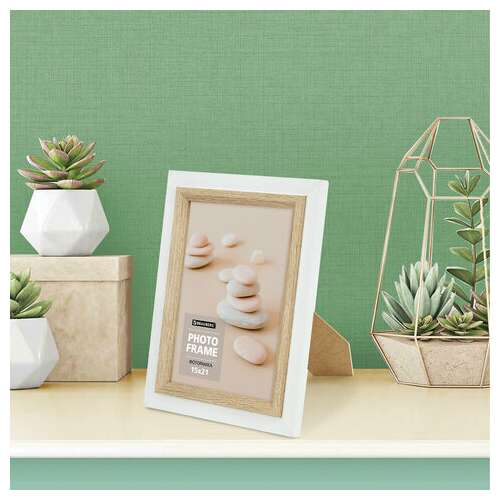  Рамка 15х21 см небьющаяся, багет 35 мм, мдф, brauberg "esquire", белая/капучино, 391255 | Рамки для дипломов, сертификатов, грамот, фотографий