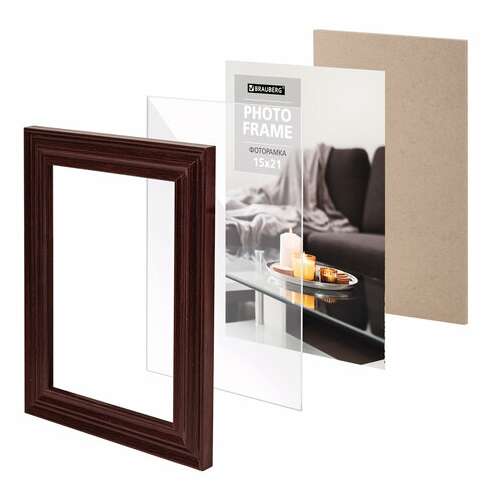 Рамка 15х21 см небьющаяся, багет 30 мм, мдф, brauberg "herzog", цвет вишня, 391254  Рамка 15х21 см небьющаяся, багет 30 мм, мдф, brauberg "herzog", цвет вишня, 391254 | Рамки для дипломов, сертификатов, грамот, фотографий