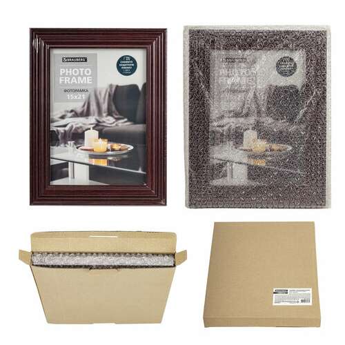 Рамка 15х21 см небьющаяся, багет 30 мм, мдф, brauberg "herzog", цвет вишня, 391254  Рамка 15х21 см небьющаяся, багет 30 мм, мдф, brauberg "herzog", цвет вишня, 391254 | Рамки для дипломов, сертификатов, грамот, фотографий