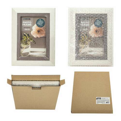  Рамка 10х15 см небьющаяся, багет 30 мм, пластик, brauberg "lambert", слоновая кость/капучино, 391249 | Рамки для дипломов, сертификатов, грамот, фотографий