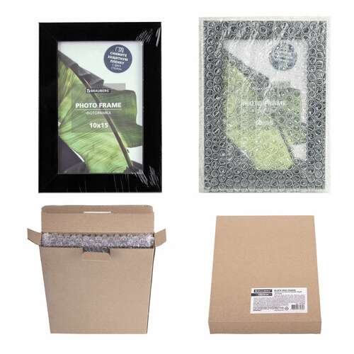  Рамка 10х15 см небьющаяся, багет 20 мм, мдф, brauberg "william", черная, 391266 | Рамки для дипломов, сертификатов, грамот, фотографий