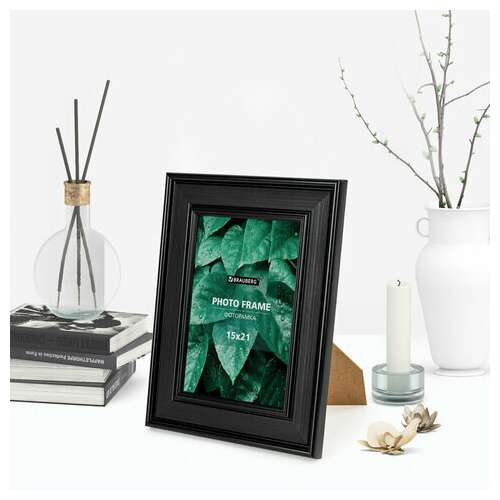  Рамка 15х21 см небьющаяся, багет 47 мм, пластик, brauberg "albert", черная, 391263 | Рамки для дипломов, сертификатов, грамот, фотографий