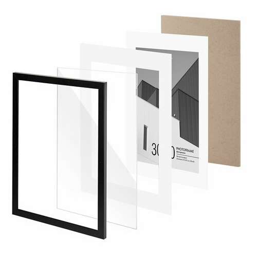  Рамка 30х40 см с паспарту 21х30 см небьющаяся, багет 20 мм, пластик, brauberg "new age", черная, 391277 | Рамки для дипломов, сертификатов, грамот, фотографий