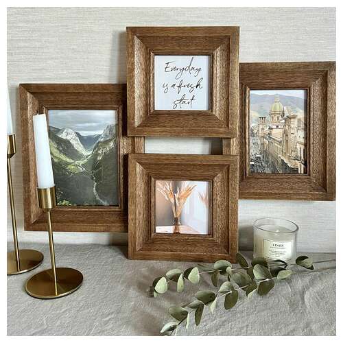 Рамка из мангового дерева brauberg loft quad, фото разного размера, стекло, 52х39 см, 391283  Рамка из мангового дерева brauberg loft quad, фото разного размера, стекло, 52х39 см, 391283 | Рамки для дипломов, сертификатов, грамот, фотографий