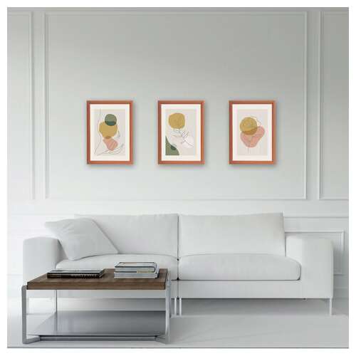  Рамка 21х30 см небьющаяся, комплект 3 шт., багет 17 мм мдф, staff "carven", цвет светлое дерево, 391323 | Рамки для дипломов, сертификатов, грамот, фотографий