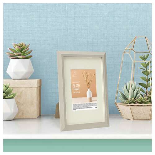  Рамка 21х30 см с паспарту 13х18 см, небьющаяся, аналог ikea, багет 26 мм, мдф, brauberg "zool", серая, 391377 | Рамки для дипломов, сертификатов, грамот, фотографий