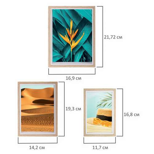  Рамка brauberg loft three-in-one, набор 3 штуки, фото разного размера, акриловый экран, 17х22 см, 391289 | Рамки для дипломов, сертификатов, грамот, фотографий