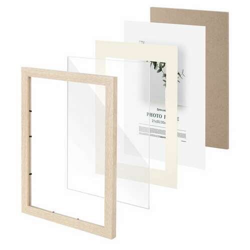  Рамка 30х40 см с паспарту 21х30 см, небьющаяся, багет 26 мм, мдф, brauberg "ambassador", цвет дуб, 391369 | Рамки для дипломов, сертификатов, грамот, фотографий
