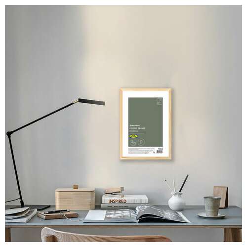  Рамка 21х30 см небьющаяся, аналог ikea, багет 12 мм дерево, brauberg "woodray", цвет натуральный, 391360 | Рамки для дипломов, сертификатов, грамот, фотографий