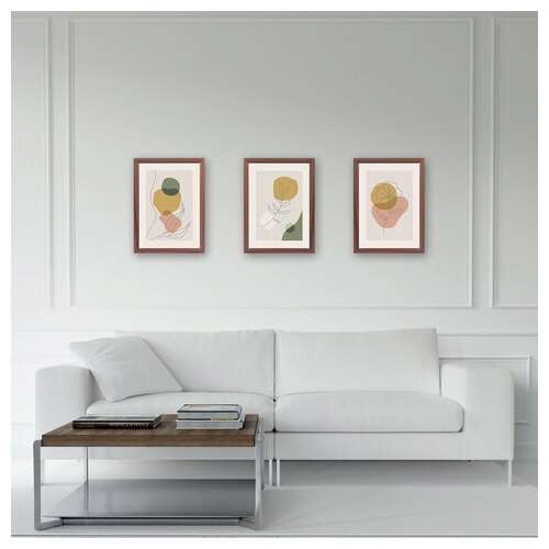  Рамка 21х30 см небьющаяся, комплект 3 шт., багет 17 мм мдф, staff "carven", цвет мокко, 391322 | Рамки для дипломов, сертификатов, грамот, фотографий