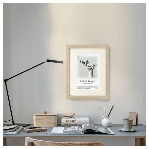  Рамка 30х40 см с паспарту 21х30 см, небьющаяся, багет 26 мм, мдф, brauberg "ambassador", цвет дуб, 391369 | Рамки для дипломов, сертификатов, грамот, фотографий