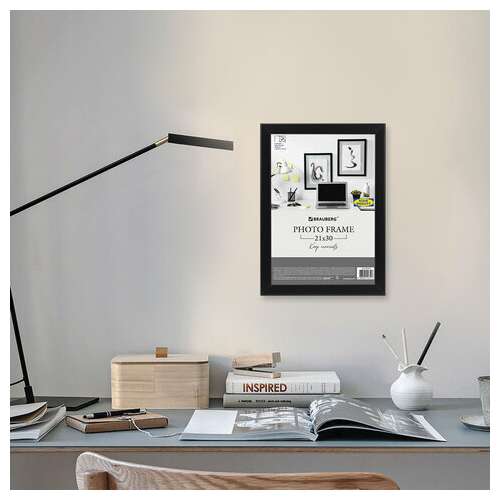  Рамка 21х30 см небьющаяся, аналог ikea, багет 21 мм, мдф, brauberg "idea", черная, 391371 | Рамки для дипломов, сертификатов, грамот, фотографий