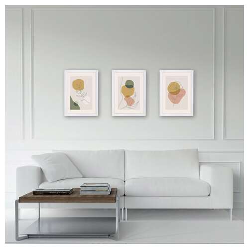  Рамка 21х30 см небьющаяся, комплект 3 шт., багет 17 мм мдф, staff "carven", белая, 391325 | Рамки для дипломов, сертификатов, грамот, фотографий