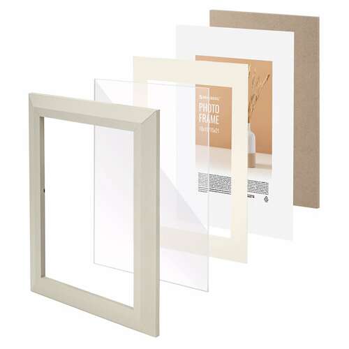  Рамка 15х21 см с паспарту 10х15 см небьющаяся, аналог ikea, багет 26 мм, мдф, brauberg "zool", серая, 391375 | Рамки для дипломов, сертификатов, грамот, фотографий