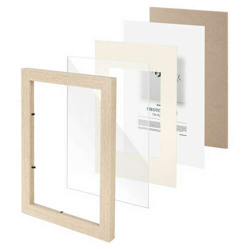  Рамка 21х30 см с паспарту 13х18 см, небьющаяся, багет 26 мм, мдф, brauberg "ambassador", цвет дуб, 391367 | Рамки для дипломов, сертификатов, грамот, фотографий