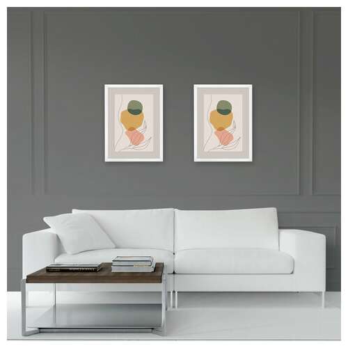  Рамка 30х40 см небьющаяся, комплект 2 шт., багет 17 мм, мдф под дерево, staff "carven", белая, 391329 | Рамки для дипломов, сертификатов, грамот, фотографий