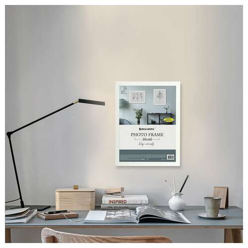  Рамка 30х40 см небьющаяся, аналог ikea, багет 21 мм, мдф, brauberg "idea", белая, 391372 | Рамки для дипломов, сертификатов, грамот, фотографий