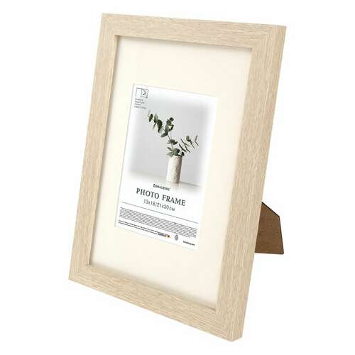  Рамка 21х30 см с паспарту 13х18 см, небьющаяся, багет 26 мм, мдф, brauberg "ambassador", цвет дуб, 391367 | Рамки для дипломов, сертификатов, грамот, фотографий