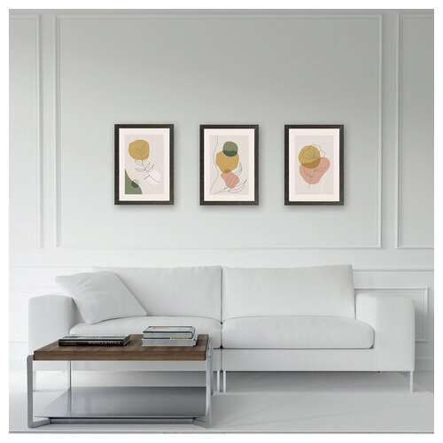  Рамка 21х30 см со стеклом, комплект 3 штуки, багет 18 мм мдф, staff "grand", цвет венге, 391333 | Рамки для дипломов, сертификатов, грамот, фотографий