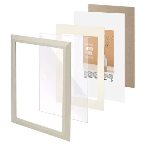  Рамка 21х30 см с паспарту 13х18 см, небьющаяся, аналог ikea, багет 26 мм, мдф, brauberg "zool", серая, 391377 | Рамки для дипломов, сертификатов, грамот, фотографий
