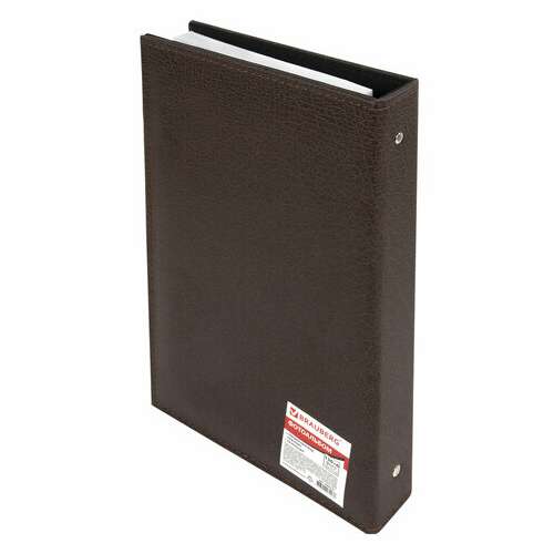  Фотоальбом brauberg на 156 фото 10х15 см, под гладкую кожу, на кольцах, коричневый, 390470 | Фотоальбомы