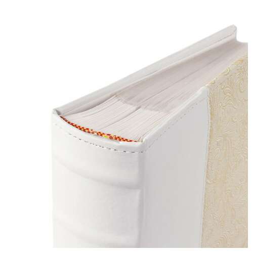  Фотоальбом brauberg на 300 фото 10х15 см, под кожу, бумажные страницы, бокс, белый+золото, 391117 | Фотоальбомы