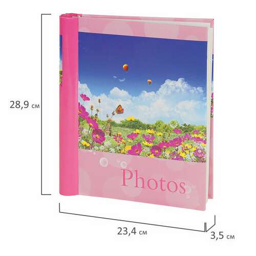  Фотоальбом brauberg на 20 магнитных листов, 23х28 см, "дивный луг", розовый, 390686 | Фотоальбомы