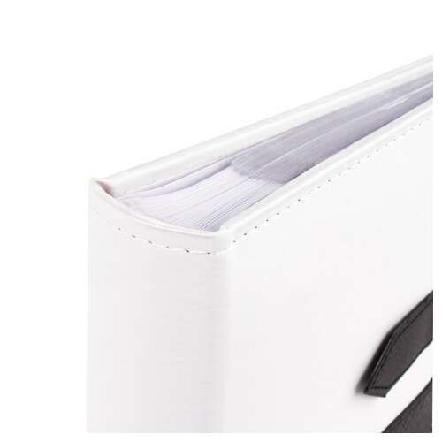  Фотоальбом brauberg на 200 фото. 10х15 см, под замшу, бумажные страницы, бокс, белый с черным, 391114 | Фотоальбомы