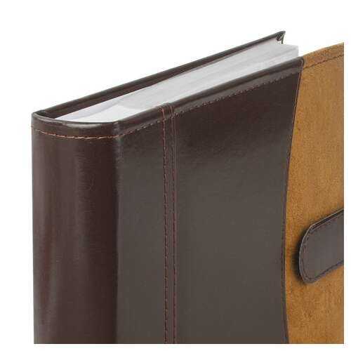  Фотоальбом brauberg на 200 фото 10х15 см, под гладкую кожу, бумажные страницы, застежка, темно-коричневый, 390479 | Фотоальбомы