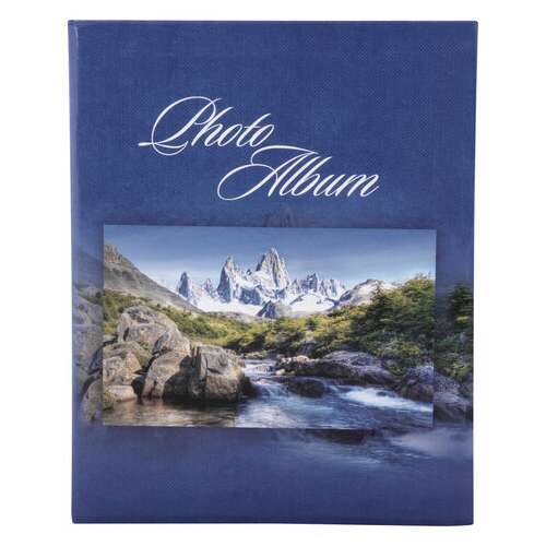 Фотоальбом brauberg на 200 фотографий 10х15 см, твердая обложка, "горный пейзаж", синий, 390669  Фотоальбом brauberg на 200 фотографий 10х15 см, твердая обложка, "горный пейзаж", синий, 390669 | Фотоальбомы